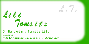 lili tomsits business card